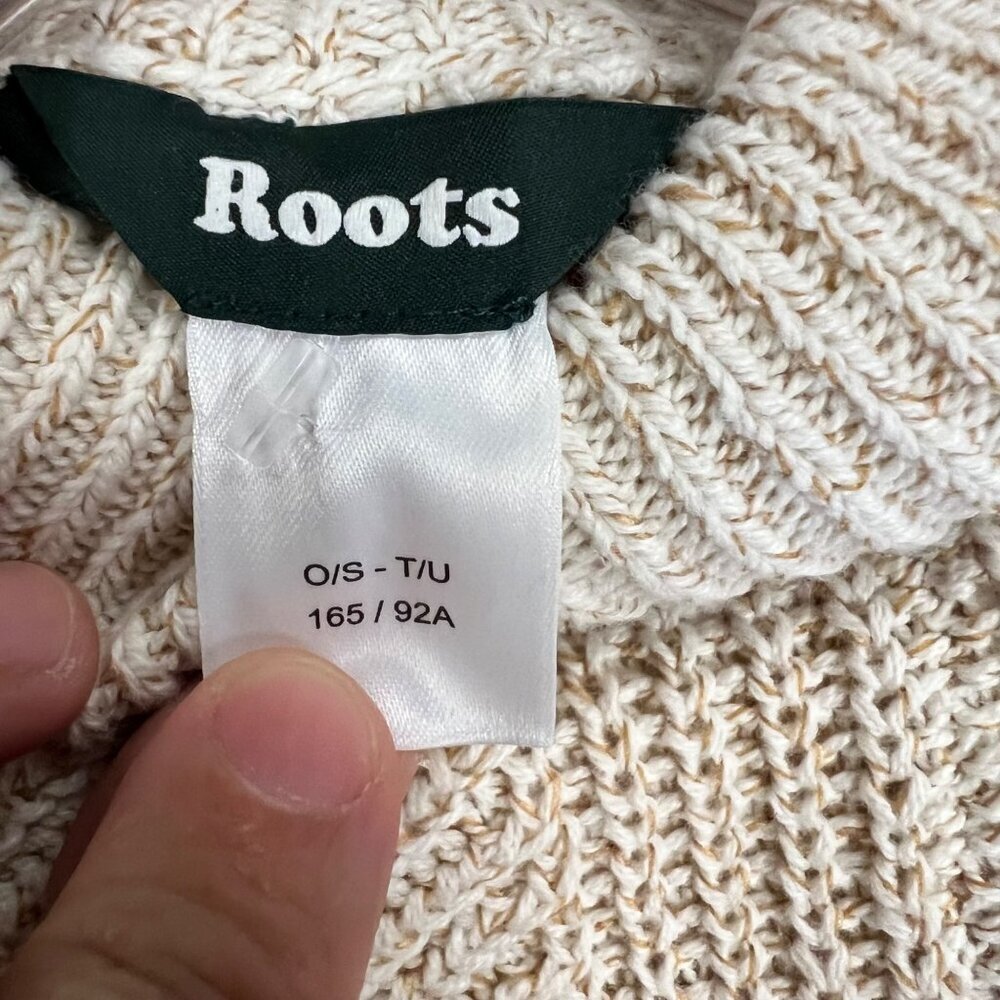 Roots Women's Cape Knit Sweater Mock Neck Cream One Size Fits All - Picture 8 of 8
